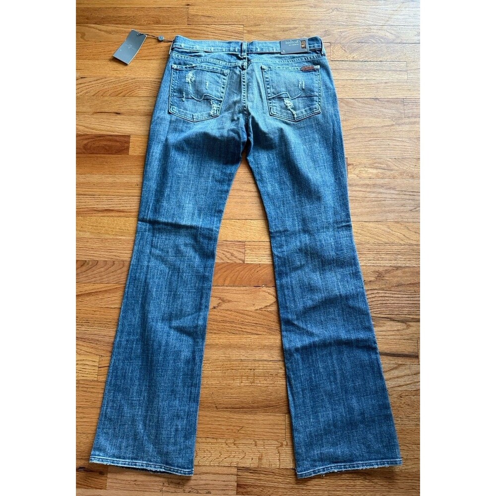 7 Seven For All Mankind Jeans Women 32 Bootcut Blue Western USA Made Y2K NEW